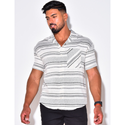Chemise à rayures manches courtes Chemise à rayures manches courtes