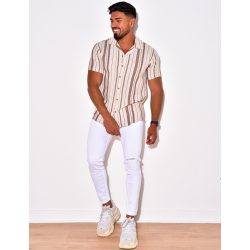 Chemise manches courtes à rayures