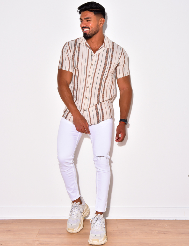Chemise manches courtes à rayures