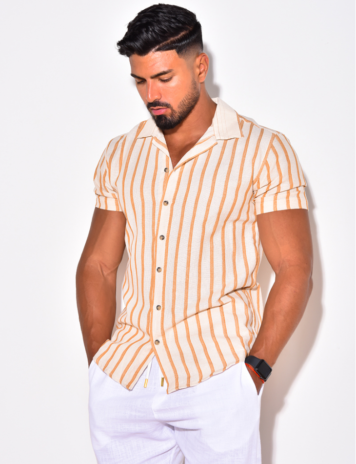 Chemise manches courtes à rayures Chemise manches courtes à rayures