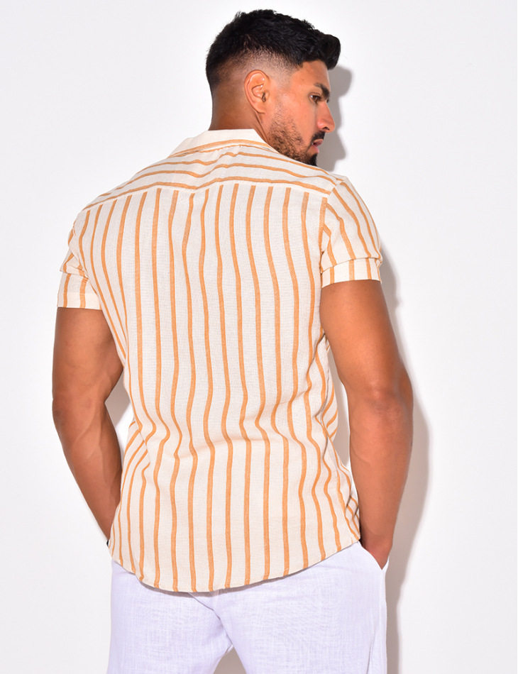 Chemise manches courtes à rayures Chemise manches courtes à rayures