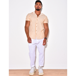 Chemise manches courtes à rayures Chemise manches courtes à rayures