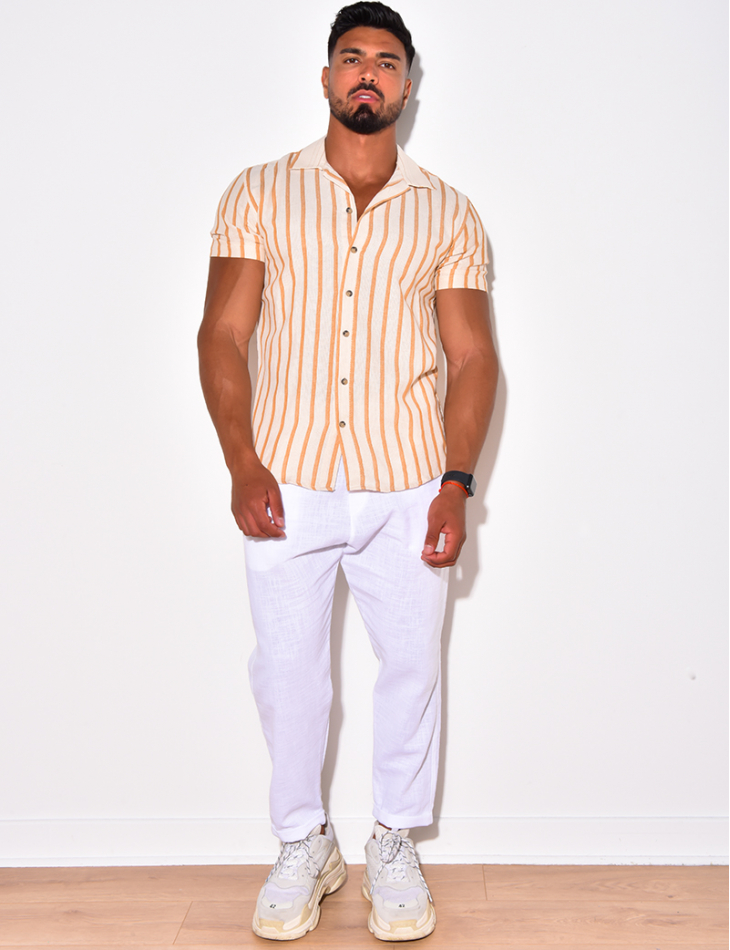 Chemise manches courtes à rayures Chemise manches courtes à rayures