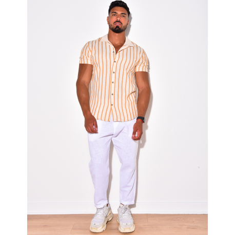 Chemise manches courtes à rayures Chemise manches courtes à rayures