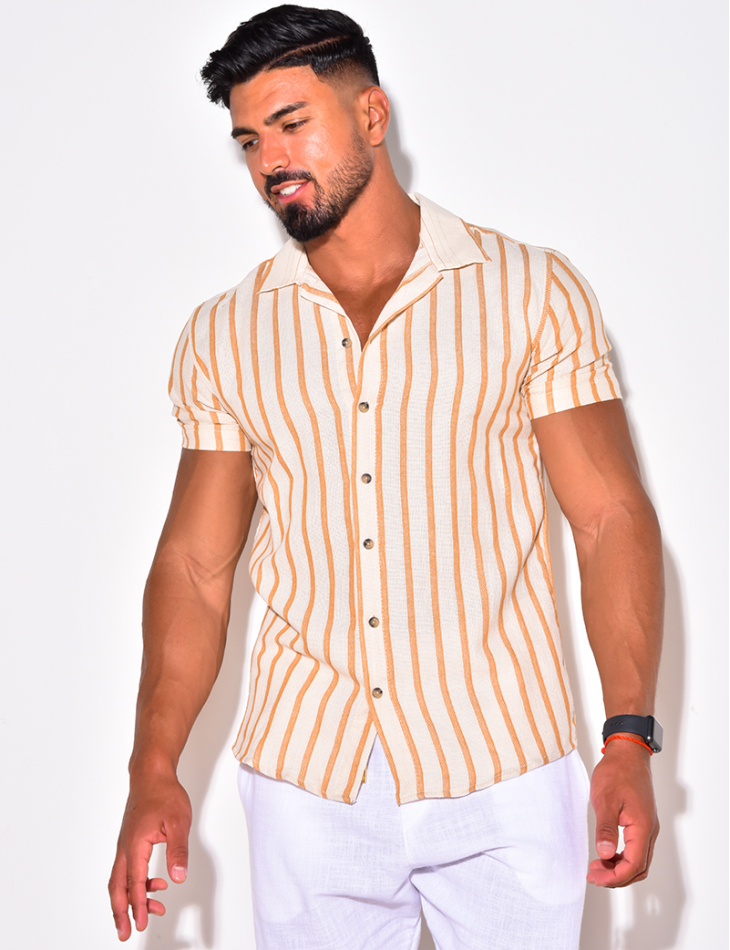 Chemise manches courtes à rayures Chemise manches courtes à rayures
