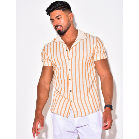 Chemise manches courtes à rayures Chemise manches courtes à rayures