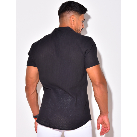 Chemise texturée manches courtes à poches Chemise texturée manches courtes à poches