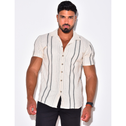 Chemise manches courtes à rayures Chemise manches courtes à rayures