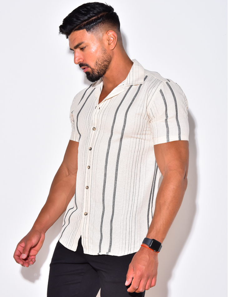 Chemise manches courtes à rayures Chemise manches courtes à rayures