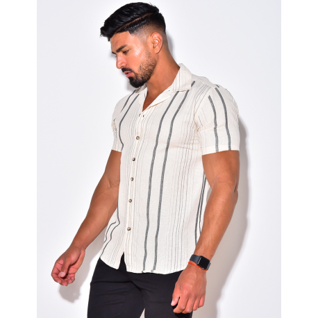 Chemise manches courtes à rayures Chemise manches courtes à rayures