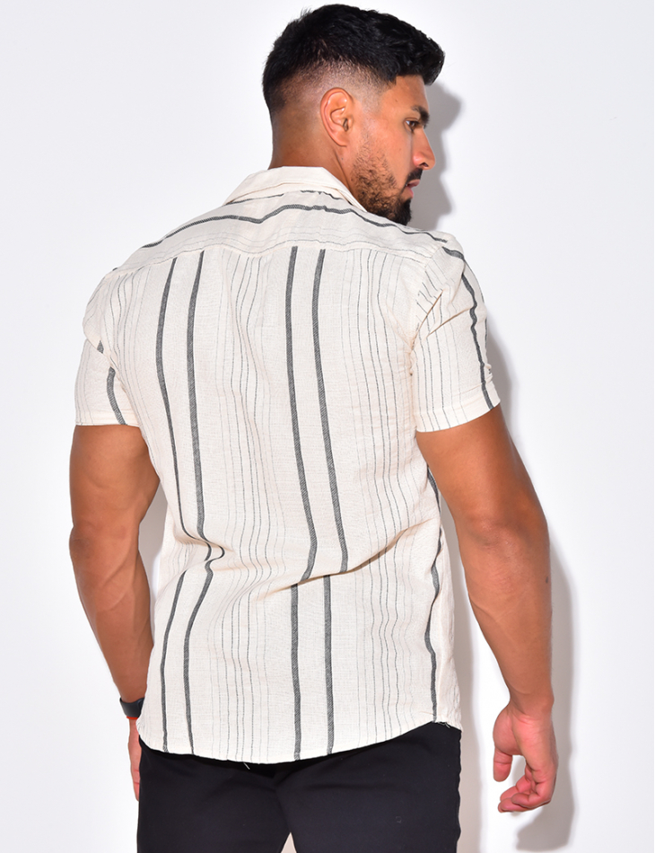 Chemise manches courtes à rayures Chemise manches courtes à rayures