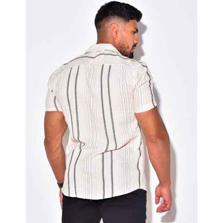 Chemise manches courtes à rayures Chemise manches courtes à rayures