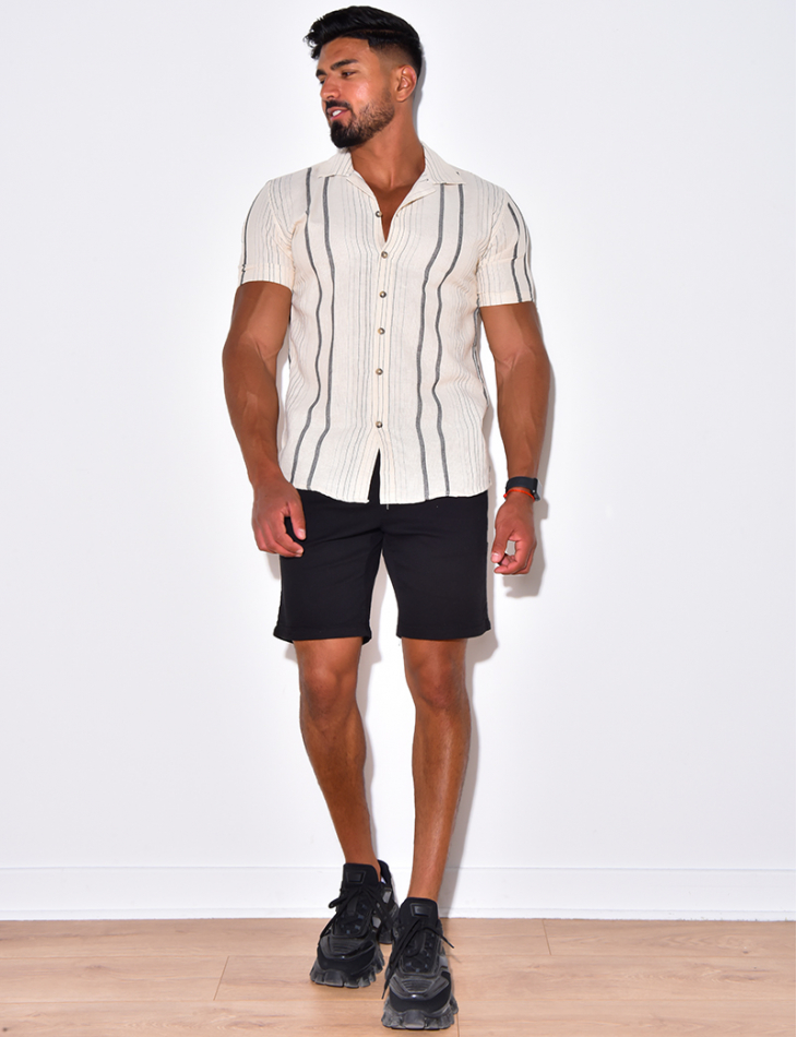 Chemise manches courtes à rayures Chemise manches courtes à rayures