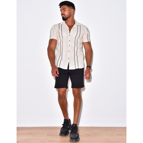 Chemise manches courtes à rayures Chemise manches courtes à rayures