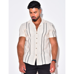 Chemise manches courtes à rayures Chemise manches courtes à rayures