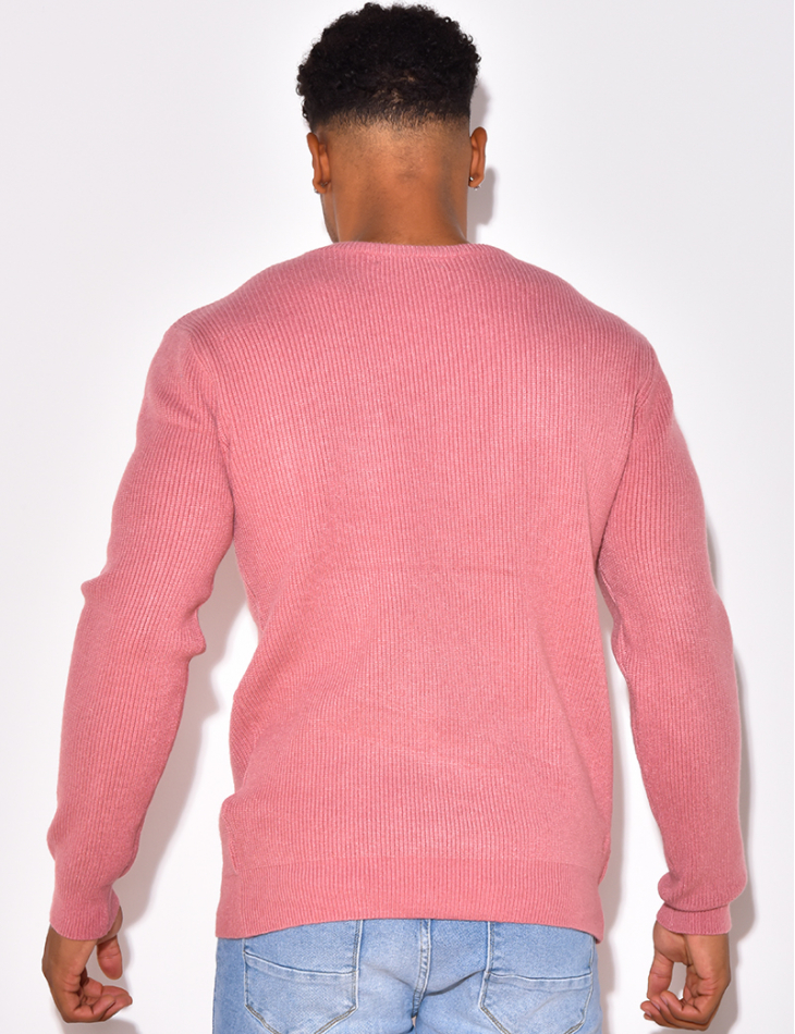 Pull cotelé homme deals