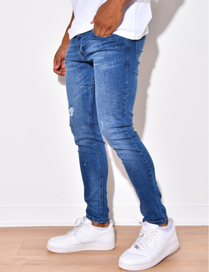Jeans with Paint Flecks