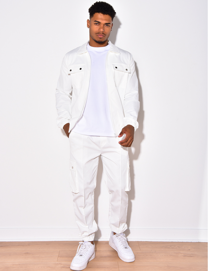 White cargo jacket hotsell