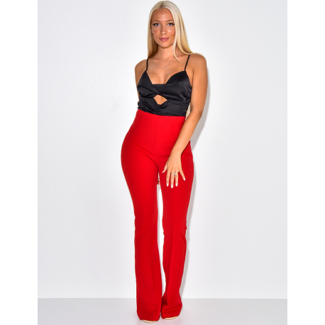 Crop-top court ajouré en satin Crop-top court ajouré en satin