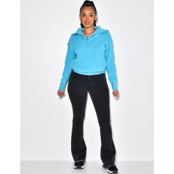 Pull col roulé à zip