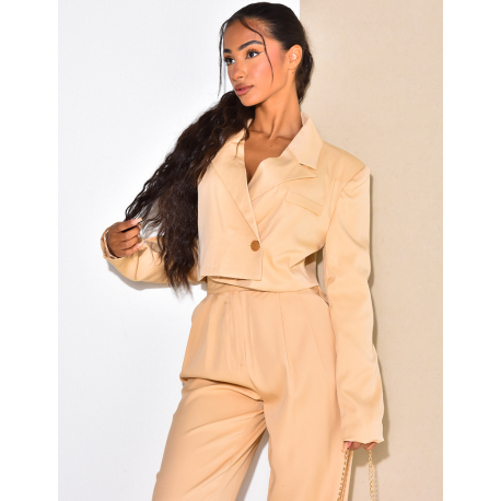 Veste de blazer courte à épaulettes Veste de blazer courte à épaulettes