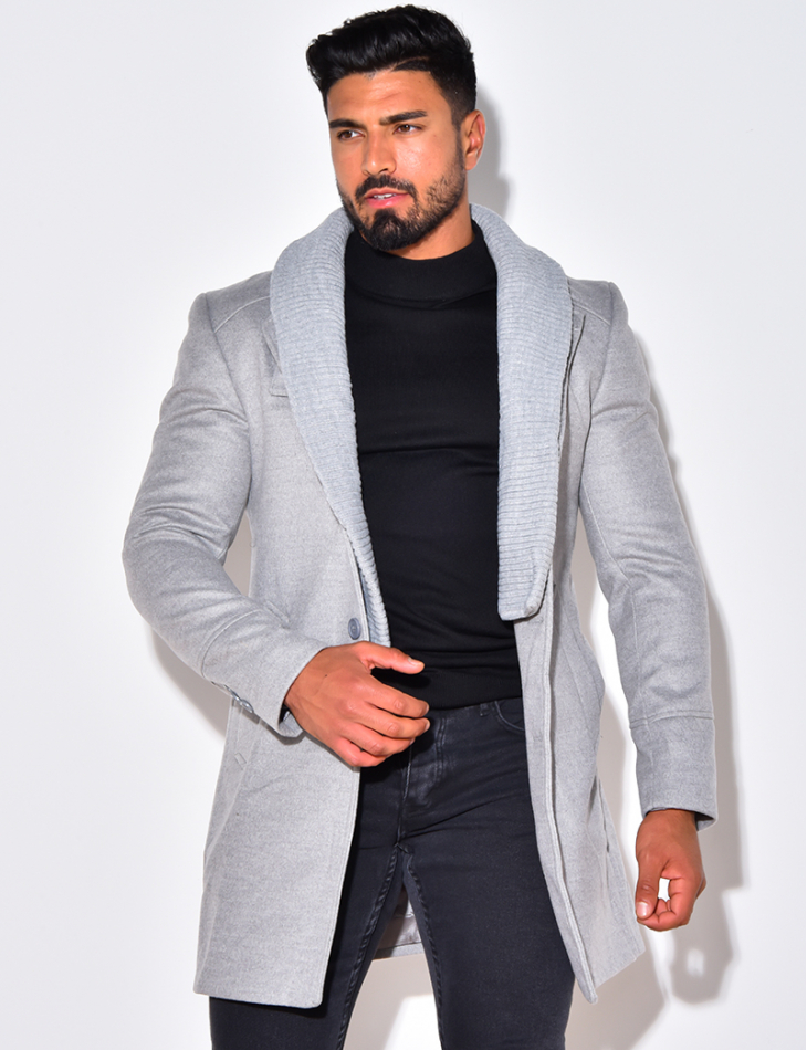 manteau avec col a doublure amovible