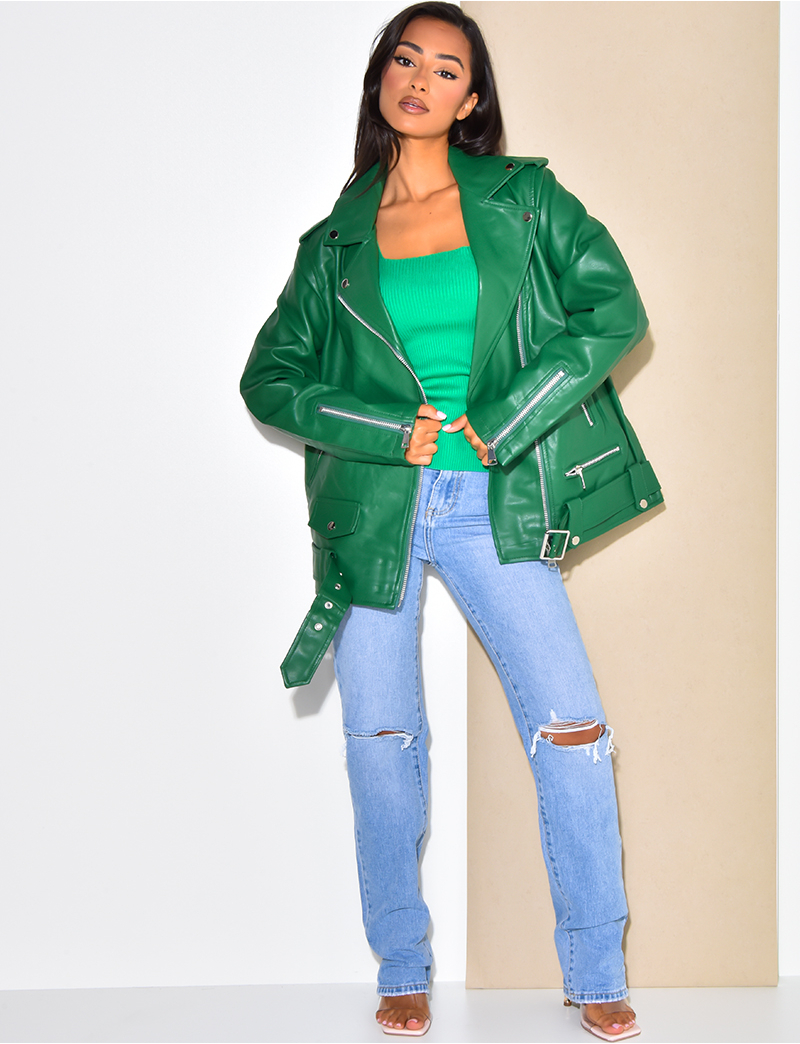 Perfecto oversize en simili cuir