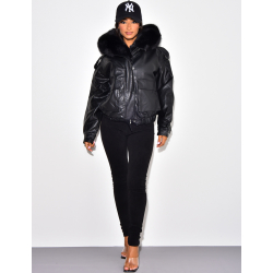 veste en simili cuir, doublure fourrure