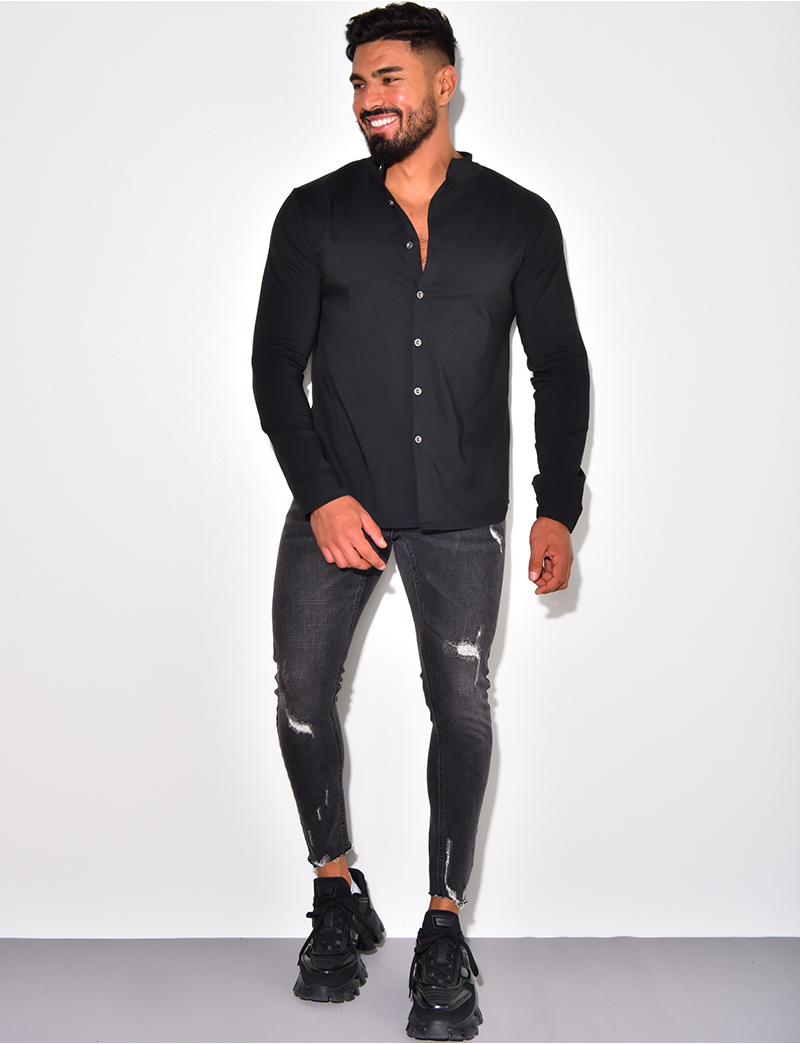 T-shirt Homme Stuff Box Motif Skull Shade Noir - Col Rond, Manches Courtes, 100% Coton, Coupe Athlétique