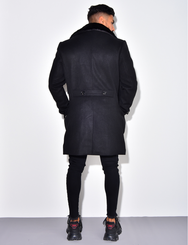 Manteau à col en fourrure