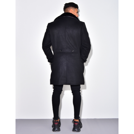 Manteau à col en fourrure