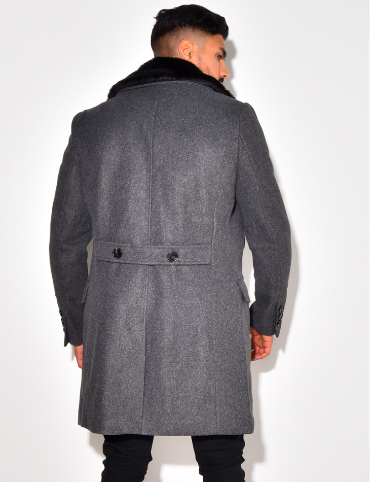 Manteau à col en fourrure