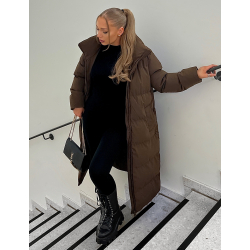 Doudoune longue matelassée à grand col Doudoune longue matelassée à grand col