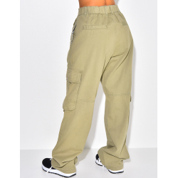 Jeans taille haute coupe droite à poches Jeans taille haute coupe droite à poches