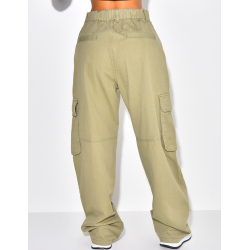 Jeans taille haute coupe droite à poches Jeans taille haute coupe droite à poches