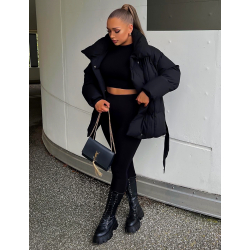 Doudoune matelassée avec ceinture