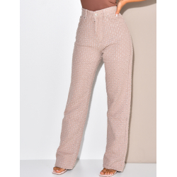 Jeans coupe droite effet déchiré à petits trous