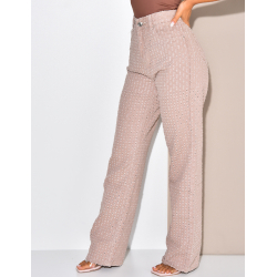 Jeans coupe droite effet déchiré à petits trous