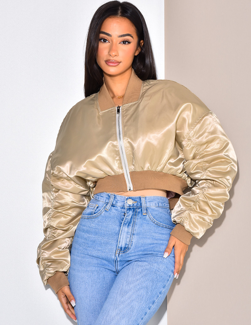 Bombers court en satin