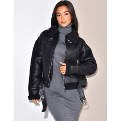 bombardier oversize en peau de mouton retournée bombardier oversize en peau de mouton retournée