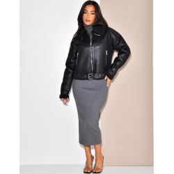 bombardier oversize en peau de mouton retournée bombardier oversize en peau de mouton retournée