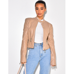 Blazer en simili avec fermeture éclaire Blazer en simili avec fermeture éclaire