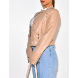 Blazer en simili avec fermeture éclaire Blazer en simili avec fermeture éclaire