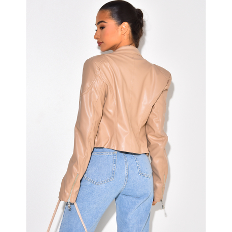 Blazer en simili avec fermeture éclaire Blazer en simili avec fermeture éclaire