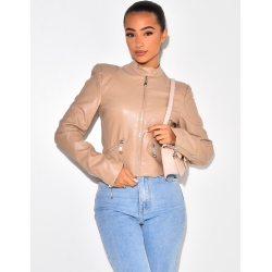 Blazer en simili avec fermeture éclaire Blazer en simili avec fermeture éclaire