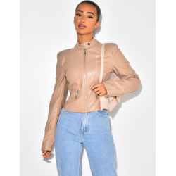 Blazer en simili avec fermeture éclaire Blazer en simili avec fermeture éclaire