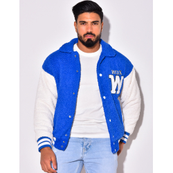 Gilet à boutonner bi-color en peau de mouton "RQXW" Gilet à boutonner bi-color en peau de mouton "RQXW"