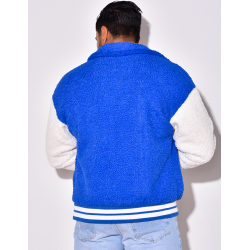 Gilet à boutonner bi-color en peau de mouton "RQXW" Gilet à boutonner bi-color en peau de mouton "RQXW"