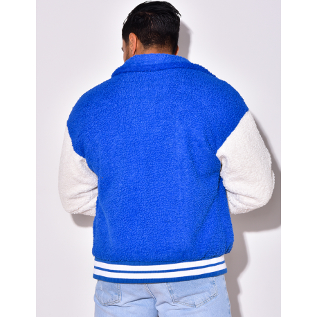 Gilet à boutonner bi-color en peau de mouton "RQXW" Gilet à boutonner bi-color en peau de mouton "RQXW"