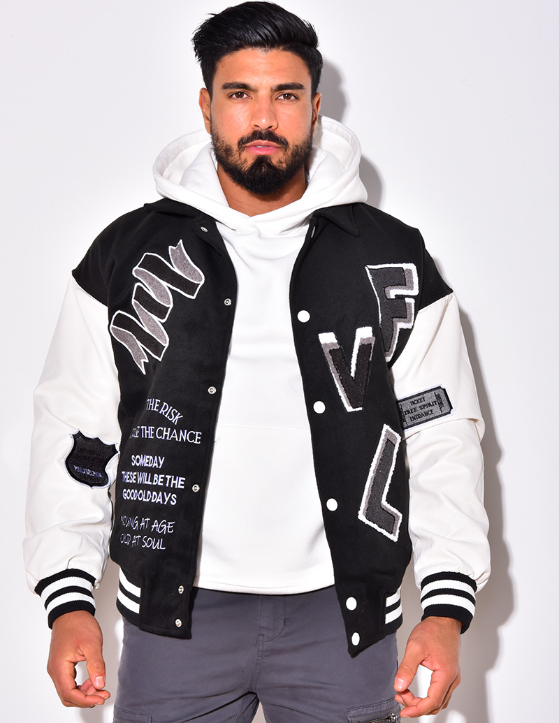 "FVL" bi-material buttoned gilet